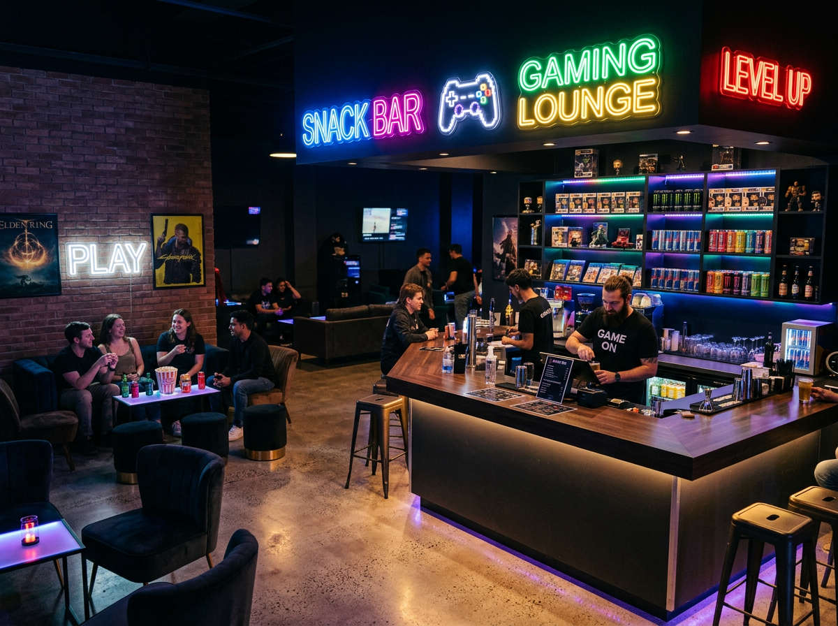 Bar de snacks y bebidas en PixelVault